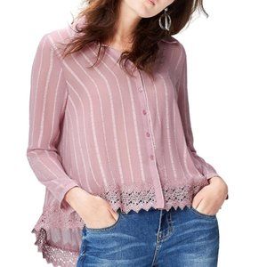 Women's Chiffon Lace bottom shirt